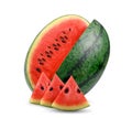 Sliced watermelon on a white background Royalty Free Stock Photo