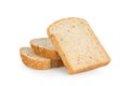 sliced wheat bread isolated white