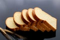 Sliced White Bread Isolated on Black Background Royalty Free Stock Photo