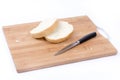 Sliced white bread and knife on the cutting board Royalty Free Stock Photo