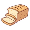 Sliced White Bread Loaf Vector Illustration - Cartoon Bakery Icon Royalty Free Stock Photo