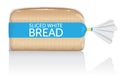 Sliced white bread loaf vector visual in clear bag