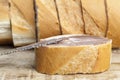 sliced white bread with sweet chocolate butter spread Royalty Free Stock Photo