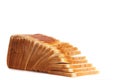 Sliced white bread on white high key background