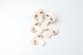 The sliced white mushrooms Royalty Free Stock Photo
