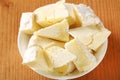 Sliced white rind cheese Royalty Free Stock Photo