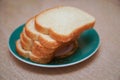 Sliced white wheat Bread on a plate