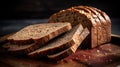 Sliced whole grain bread. Generative AI