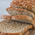 Sliced whole grain bread macro Royalty Free Stock Photo