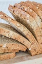 Sliced whole grain bread macro Royalty Free Stock Photo