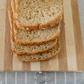 Sliced whole Grain Bread top view Royalty Free Stock Photo