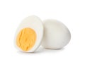 Sliced and whole hard boiled eggs Royalty Free Stock Photo