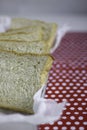 Bread Slices Arrangement with Red and White Polkadot Background