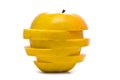 Sliced yellow apple