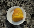 Sliced yellow pear Royalty Free Stock Photo