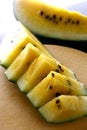 Sliced yellow watermelon fruit Royalty Free Stock Photo