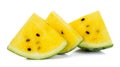 Sliced yellow watermelon isolated