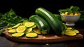 sliced zucchini and yellow squash Royalty Free Stock Photo
