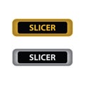 Slicer button. Vector illustration decorative background design Royalty Free Stock Photo