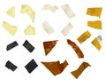 Slices of adhesive tape