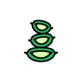 Slices aloe vera icon. Simple color with outline vector elements of healing plant icons for ui and ux, website or mobile