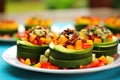 slices of avocado atop a fiesta salad Royalty Free Stock Photo