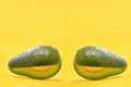 Slices Of Avocado Like Angry Eyes Staring At You Royalty Free Stock Photo