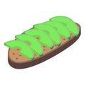 Slices avocado toast icon isometric vector. Vegetarian slice