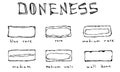 Slices of Beef Steak, Meat Doneness Chart Differently Cooked Pieces of Beef, BBQ Party, Steak House Restaurant Menu. Hand Drawn Ve Royalty Free Stock Photo