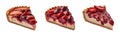 Slices of berry pies isolated on transparent background