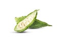 Slices Bitter melon , Bitter gourd an isolated on white background.clipping path Royalty Free Stock Photo