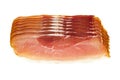 Slices of black forest ham, white Royalty Free Stock Photo