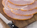 Slices of Boiled Breadcrumbed Ham Royalty Free Stock Photo
