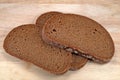 Slices of brown bread in a close up Royalty Free Stock Photo