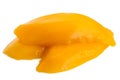 Slices of canned mango