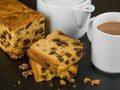 Slices of Cherry Fruit Cake With Tea or Coffee Royalty Free Stock Photo