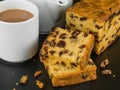 Slices of Cherry Fruit Cake With Tea or Coffee Royalty Free Stock Photo