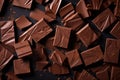 Slices chocolate square. Generate Ai