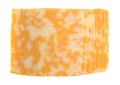 Slices of Colby-Jack cheese on a white background Royalty Free Stock Photo