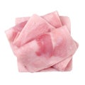 Slices of cooked ham isolate on white Royalty Free Stock Photo