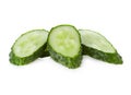 Slices cucumber on white Royalty Free Stock Photo