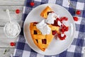 Slices of delicious homemade sour cherry pie Royalty Free Stock Photo