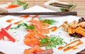 Slices of delicious salmon Royalty Free Stock Photo