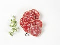 Slices of french salami Royalty Free Stock Photo