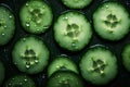 Slices of hydrated and crunchy cucumber for a healthy diet,Generative AI