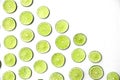 Slices of fresh juicy limes on white background Royalty Free Stock Photo