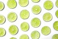 Slices of fresh juicy limes on white background Royalty Free Stock Photo