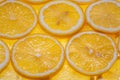 Slices of fresh lemon under water textured background Royalty Free Stock Photo