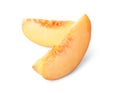 Slices of fresh peach on white background Royalty Free Stock Photo