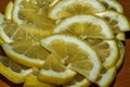 A slices of fresh yellow lemon texture background pattern.